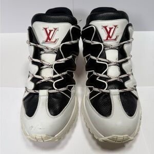 Louis Vuitton Black and White High-Top Sneakers